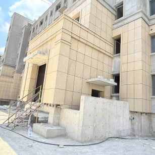 景德镇 黄金麻干挂，工地实拍