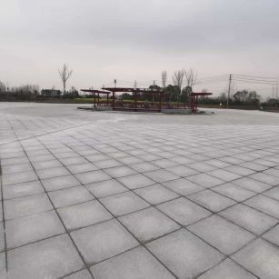 景德镇 芝麻白火烧面-公园广场地铺效果