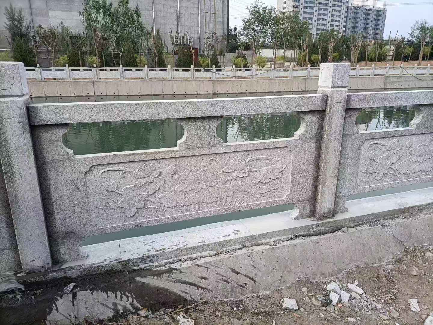 景德镇 芙蓉白大花桥梁、河道，石材栏杆、围栏、护栏