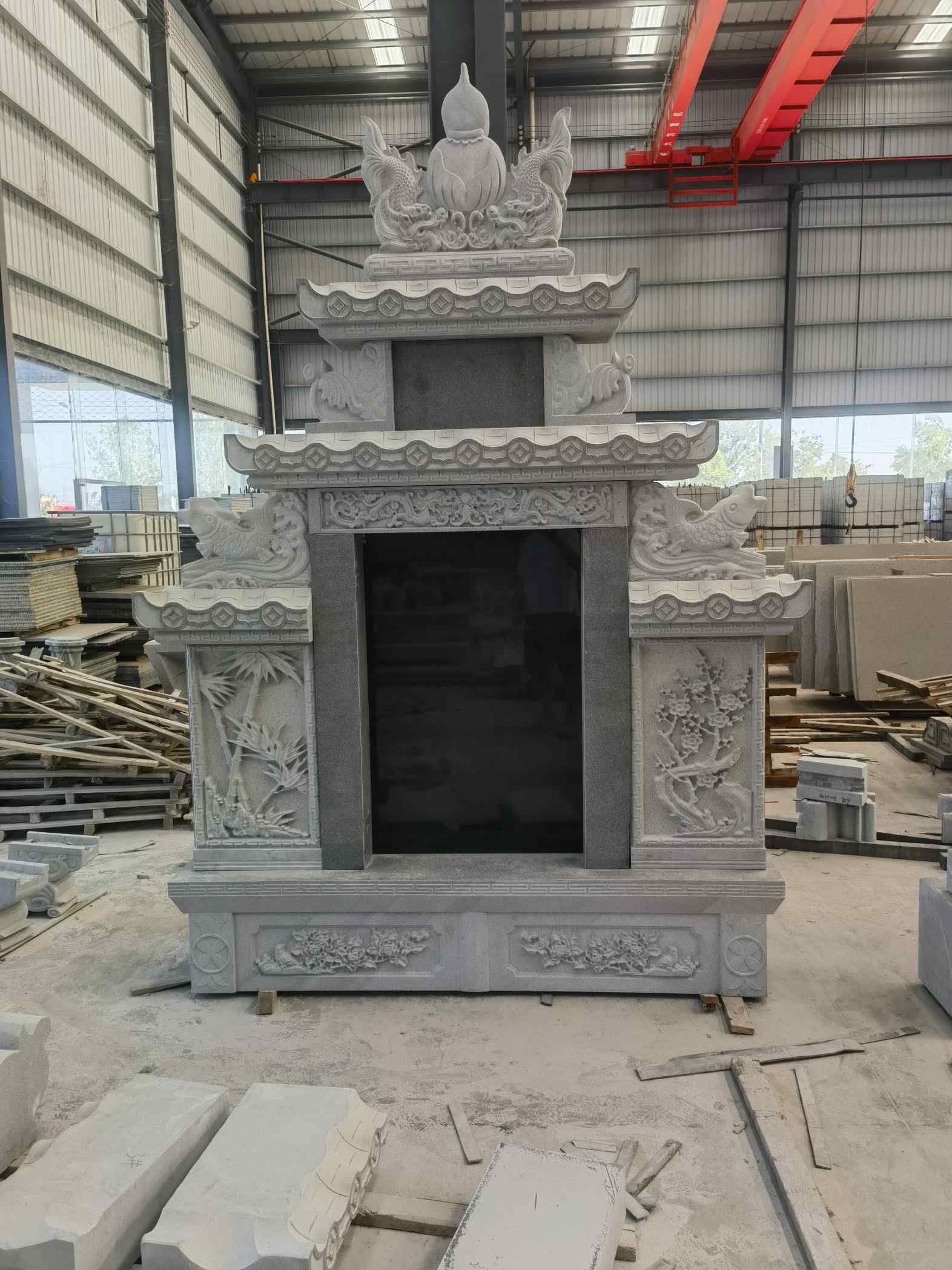 景德镇 芝麻灰高档墓碑、土墓，一套也支持定做