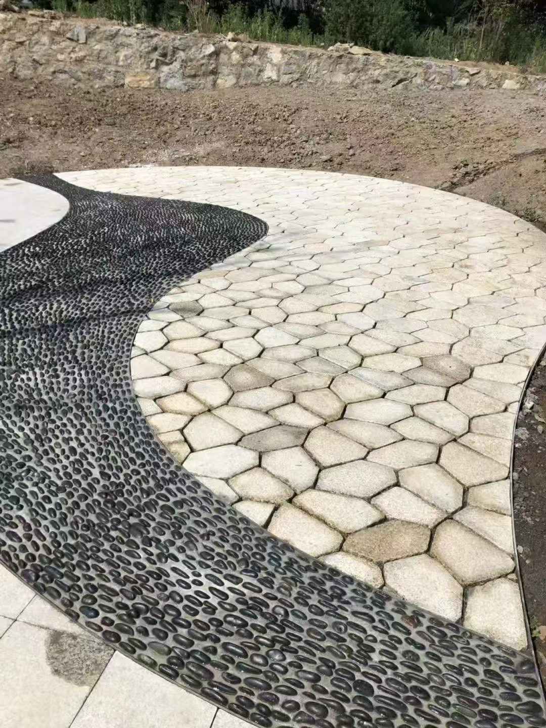 景德镇 黄金麻冰裂缝室外铺装效果完美展示